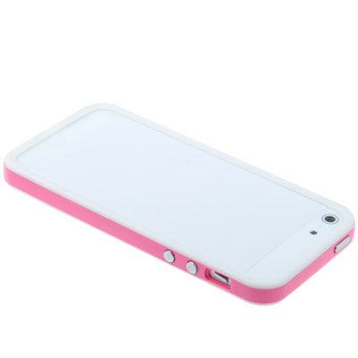 2-color Plastic + TPU Material Bumper Frame with Buttons for iPhone 5