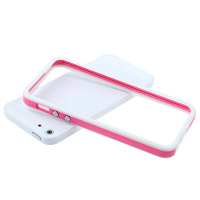 2-color Plastic + TPU Material Bumper Frame with Buttons for iPhone 5