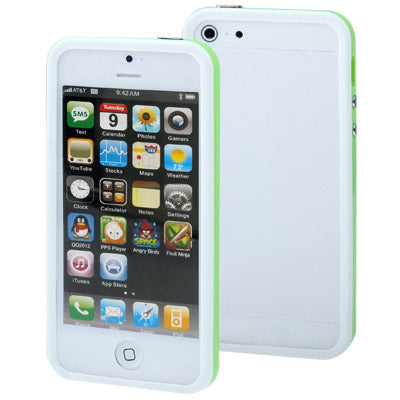 2-color Plastic + TPU Material Bumper Frame with Buttons for iPhone 5