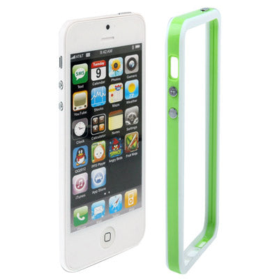 2-color Plastic + TPU Material Bumper Frame with Buttons for iPhone 5