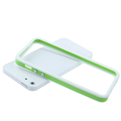 2-color Plastic + TPU Material Bumper Frame with Buttons for iPhone 5