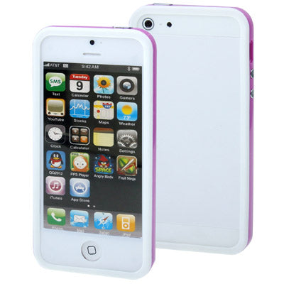 2-color Plastic + TPU Material Bumper Frame with Buttons for iPhone 5