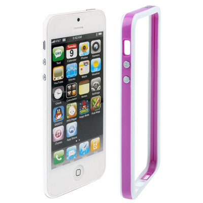 2-color Plastic + TPU Material Bumper Frame with Buttons for iPhone 5