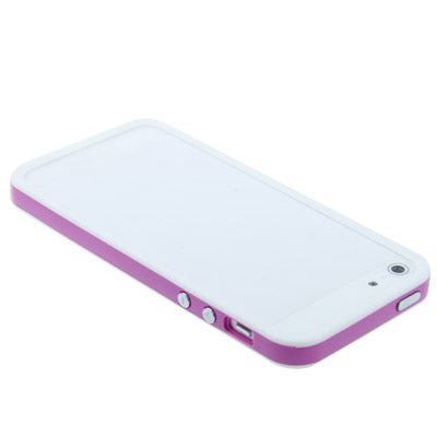 2-color Plastic + TPU Material Bumper Frame with Buttons for iPhone 5