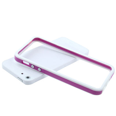 2-color Plastic + TPU Material Bumper Frame with Buttons for iPhone 5