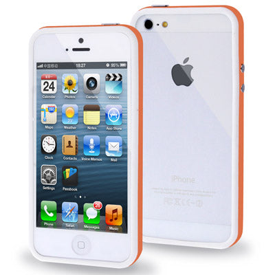 2-color Plastic + TPU Material Bumper Frame with Buttons for iPhone 5