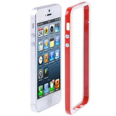 2-color Plastic + TPU Material Bumper Frame with Buttons for iPhone 5