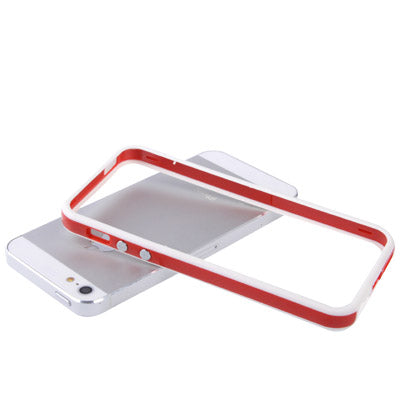 2-color Plastic + TPU Material Bumper Frame with Buttons for iPhone 5