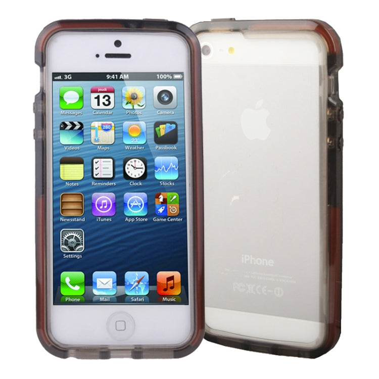 DolTech Series Transparent TPU Bumper Frame Case for iPhone 5 & 5s & SE (Black)