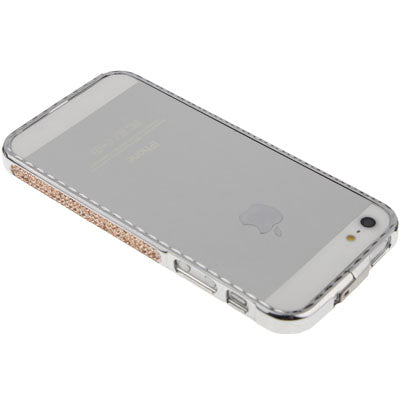 Diamond Encrusted Detachable Metal Silver Bumper Frame for iPhone 5 & 5s & SE