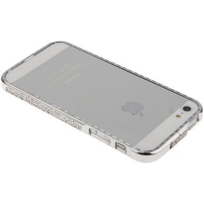 Diamond Encrusted Detachable Metal Silver Bumper Frame for iPhone 5 & 5s & SE