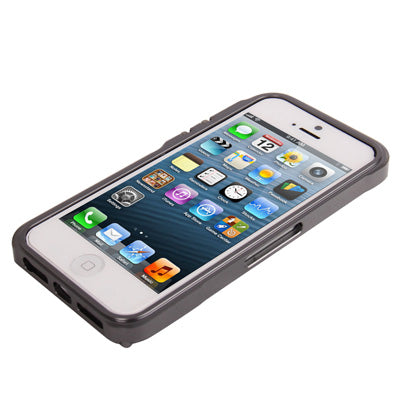 Separable Metal Frame with Dust Plug & mini Screw Kit for iPhone 5 & 5s & SE (Dark Grey)