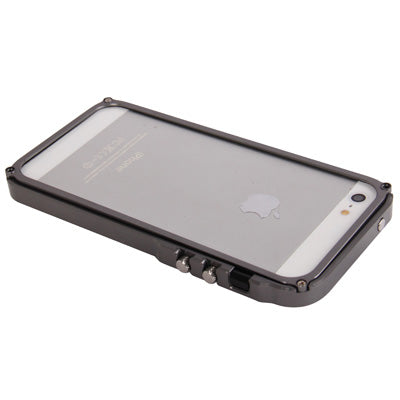 Separable Metal Frame with Dust Plug & mini Screw Kit for iPhone 5 & 5s & SE (Dark Grey)
