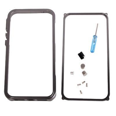Separable Metal Frame with Dust Plug & mini Screw Kit for iPhone 5 & 5s & SE (Dark Grey)