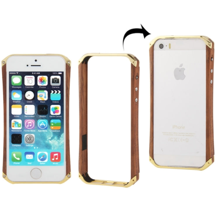 Rosewood + Plating Plastic Combination Bumper Frame with mini Screw Kit for iPhone 5 & 5s & SE