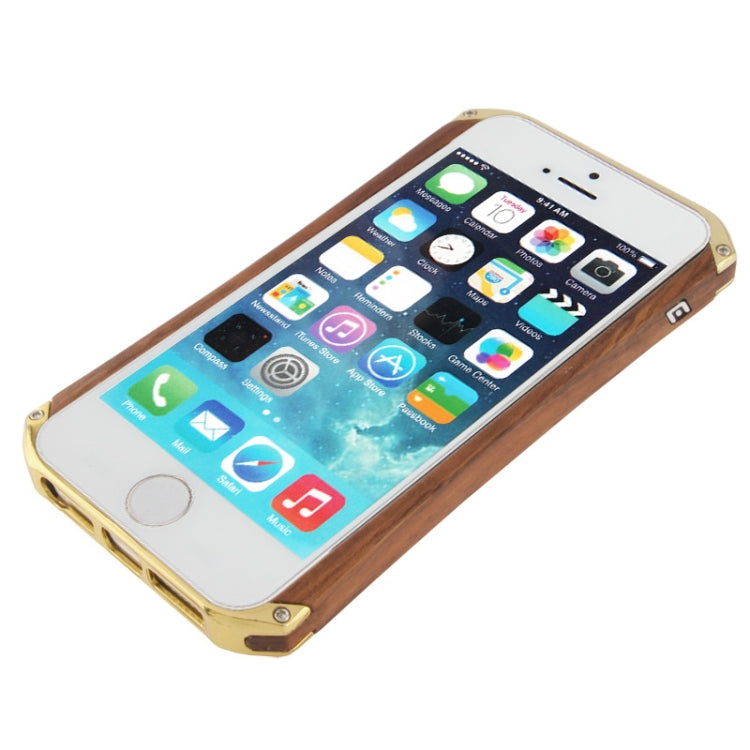 Rosewood + Plating Plastic Combination Bumper Frame with mini Screw Kit for iPhone 5 & 5s & SE