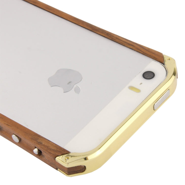 Rosewood + Plating Plastic Combination Bumper Frame with mini Screw Kit for iPhone 5 & 5s & SE