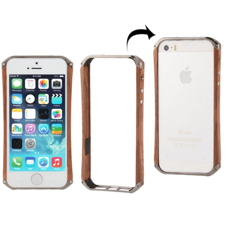 Rosewood + Plating Plastic Combination Bumper Frame with mini Screw Kit for iPhone 5 & 5s & SE