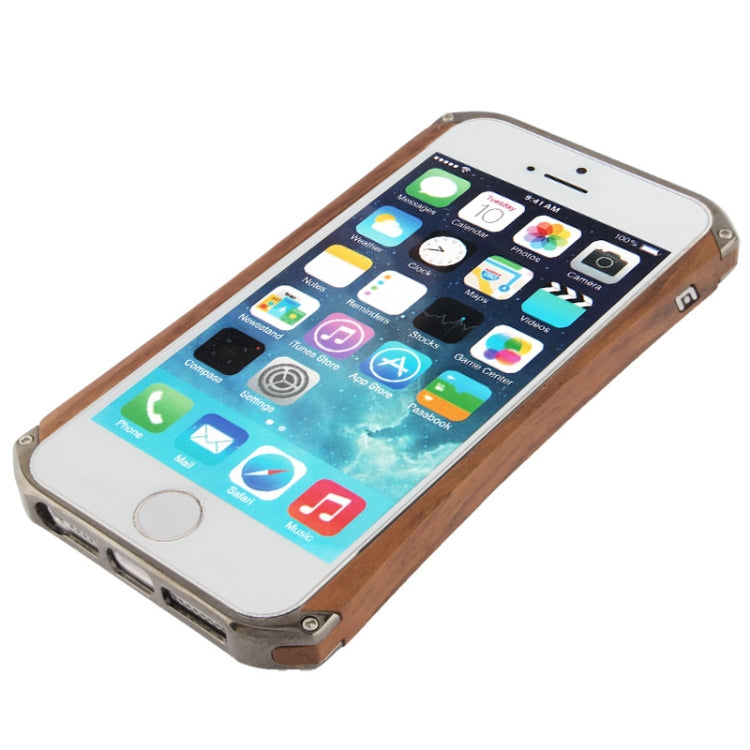 Rosewood + Plating Plastic Combination Bumper Frame with mini Screw Kit for iPhone 5 & 5s & SE
