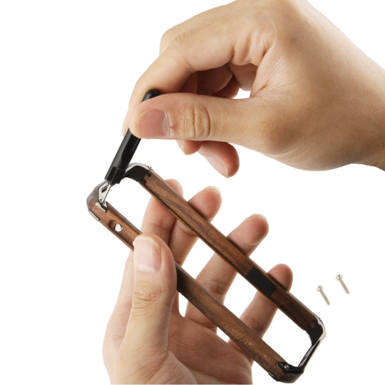 Rosewood + Plating Plastic Combination Bumper Frame with mini Screw Kit for iPhone 5 & 5s & SE