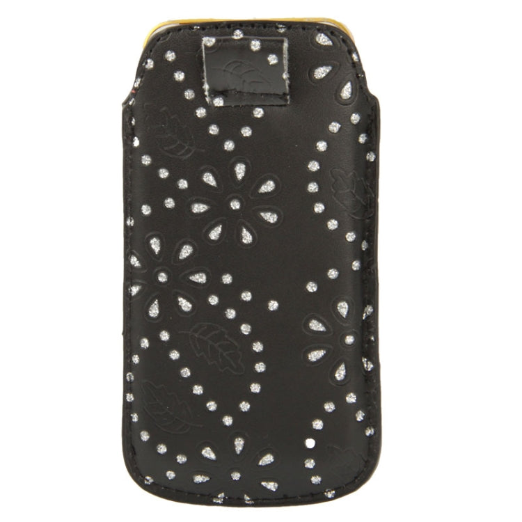 Diamond Palace Flower Pattern Leather Case Pocket Pouch Sleeve Bag with Pull Up Tab for iPhone 5 & 5s & SE & SE & 5C / iPhone 4 & 4S