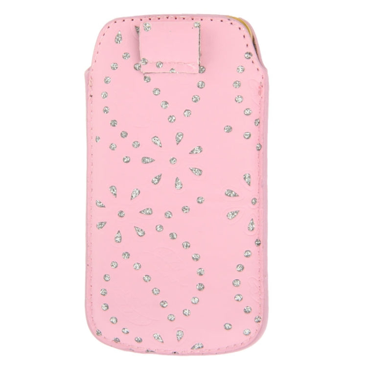 Diamond Palace Flower Pattern Leather Case Pocket Pouch Sleeve Bag with Pull Up Tab for iPhone 5 & 5s & SE & SE & 5C / iPhone 4 & 4S