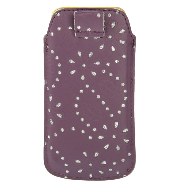 Diamond Palace Flower Pattern Leather Case Pocket Pouch Sleeve Bag with Pull Up Tab for iPhone 5 & 5s & SE & SE & 5C / iPhone 4 & 4S