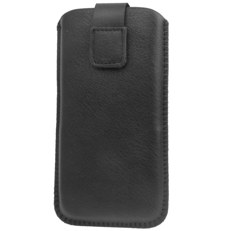 Leather Case Pocket Pouch Sleeve Bag with Pull Tab for iPhone 5 & 5C & 5S (Black)