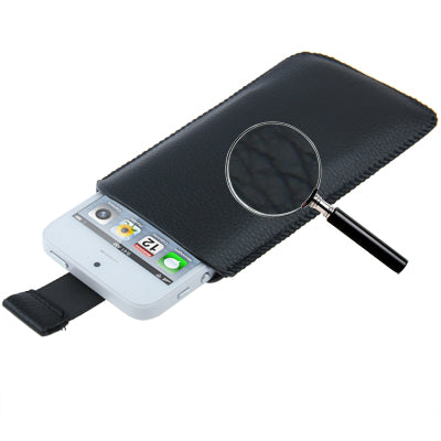 Litchi Texture Leather Case Pocket Pouch Sleeve Bag with Pull Tab for iPhone 5 & 5s & SE & SE , iPhone 4/4S , Galaxy S IV mini / i9190
