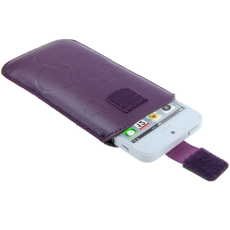 Litchi Texture Leather Case Pocket Pouch Sleeve Bag with Pull Tab for iPhone 5 & 5s & SE & SE , iPhone 4/4S , Galaxy S IV mini / i9190