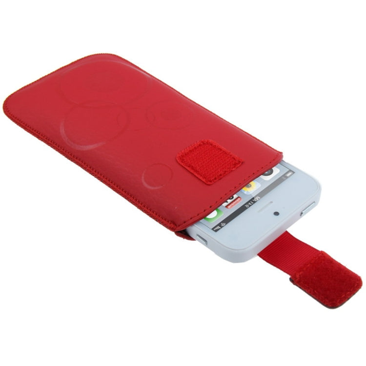 Litchi Texture Leather Case Pocket Pouch Sleeve Bag with Pull Tab for iPhone 5 & 5s & SE & SE , iPhone 4/4S , Galaxy S IV mini / i9190