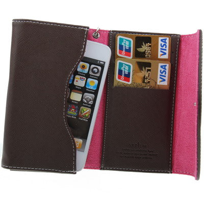 Leather Case / Carry Bag with Credit Card Slots & Wrist Strap for iPhone 5
