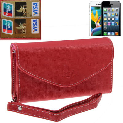 Leather Case / Carry Bag with Credit Card Slots & Wrist Strap for iPhone 5