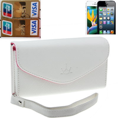 Leather Case / Carry Bag with Credit Card Slots & Wrist Strap for iPhone 5