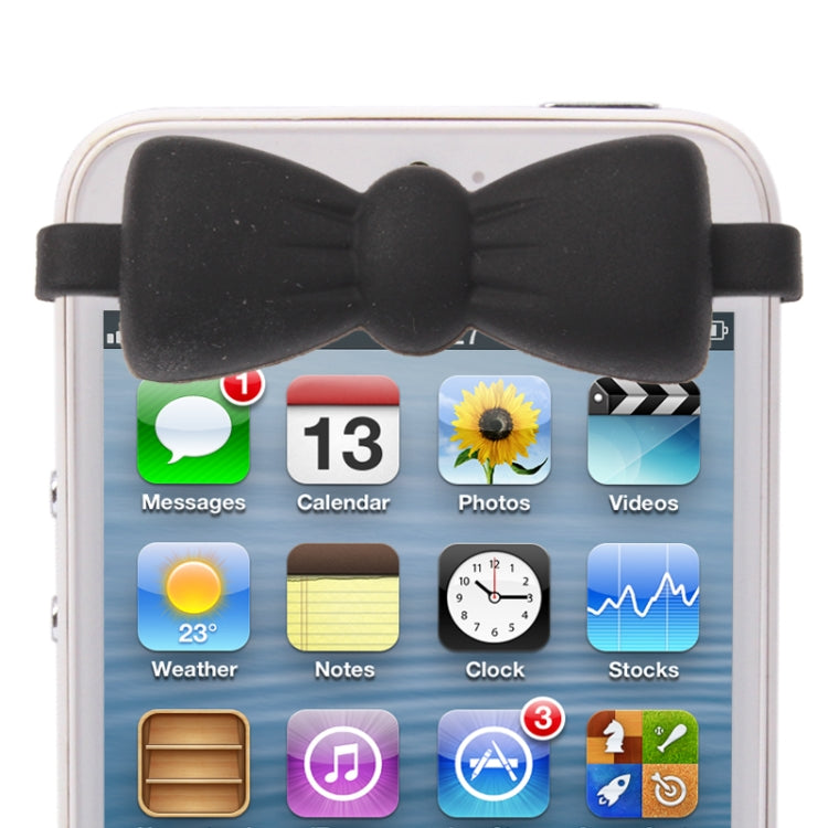 Silicone Material Bowknot Style Protection Anti-dust Sticker for iPhone 6 / 5