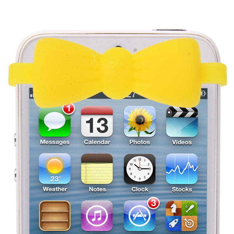 Silicone Material Bowknot Style Protection Anti-dust Sticker for iPhone 6 / 5