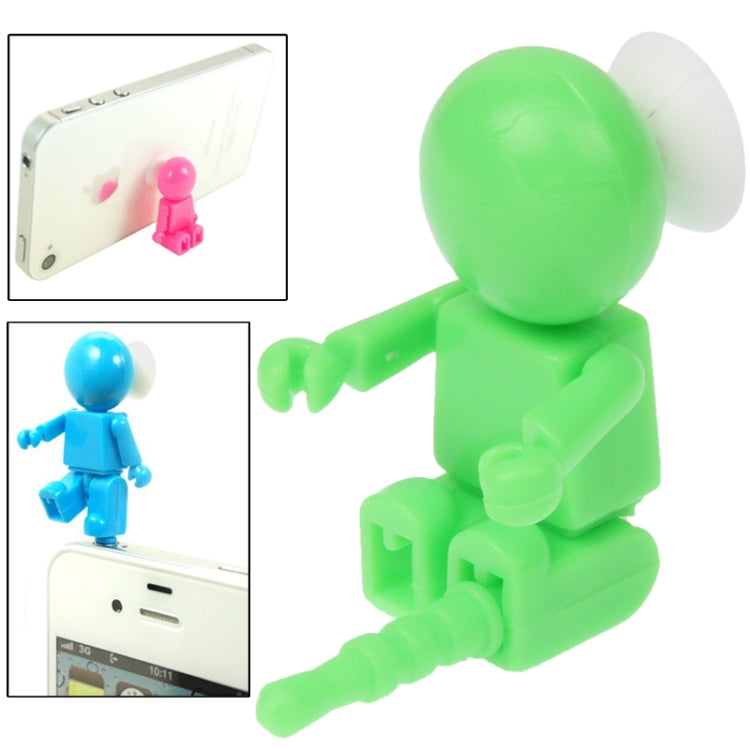 2 in 1 Lovely Doll Block Style Phone Holder / Anti-dust Plug with Sucker
