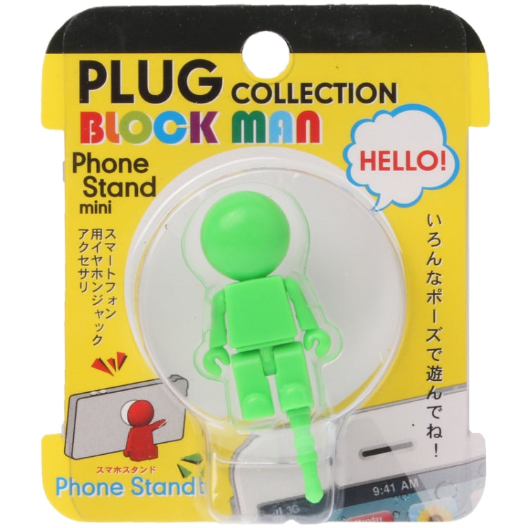 2 in 1 Lovely Doll Block Style Phone Holder / Anti-dust Plug with Sucker