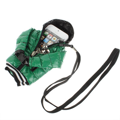 Cotton Muliti-use Cell Phone Carry Bag with lanyard for iPhone 5 / iPhone 4 & 4S (Deep Green )