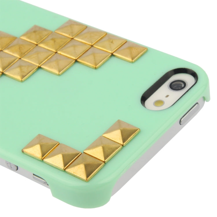 Stair-stepping Style Golden Rivet Plastic Protective Case for iPhone 5 & 5s & SE