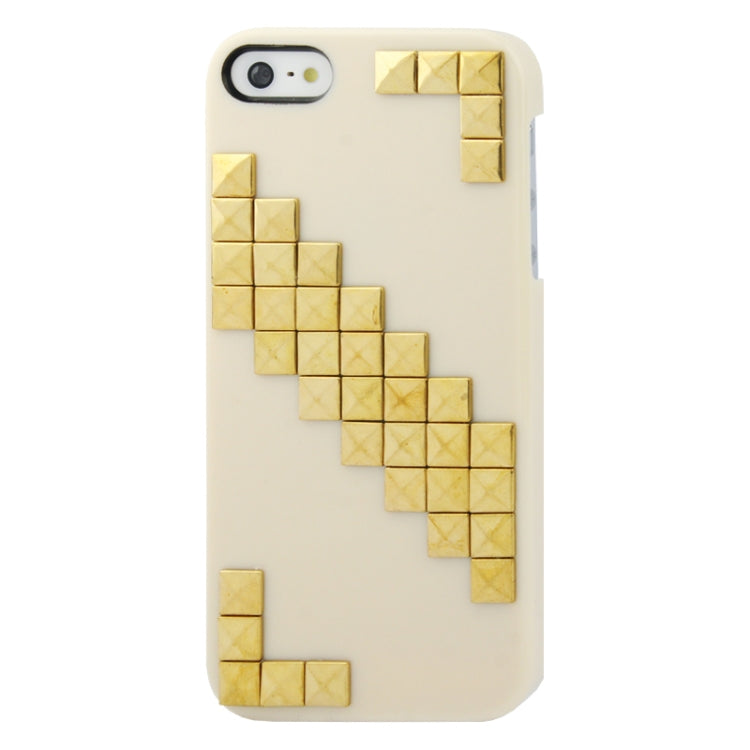 Stair-stepping Style Golden Rivet Plastic Protective Case for iPhone 5 & 5s & SE