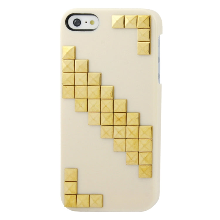 Stair-stepping Style Golden Rivet Plastic Protective Case for iPhone 5 & 5s & SE