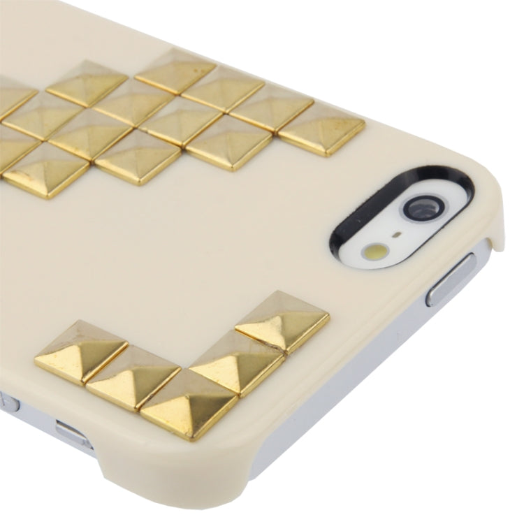 Stair-stepping Style Golden Rivet Plastic Protective Case for iPhone 5 & 5s & SE