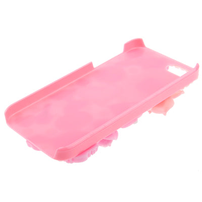 3D Handmade Pearl Encrusted Plastic Hard Case for iPhone 5 & 5s & SE (Pink)