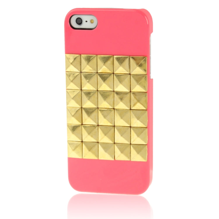 Golden Diamond Rivet Style Plastic Protective Case for iPhone 5 & 5s & SE