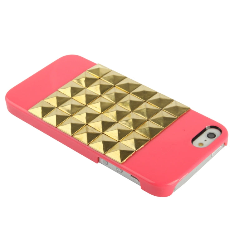 Golden Diamond Rivet Style Plastic Protective Case for iPhone 5 & 5s & SE
