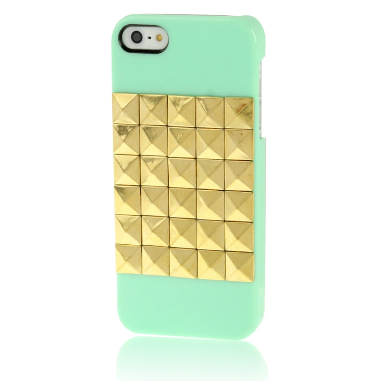 Golden Diamond Rivet Style Plastic Protective Case for iPhone 5 & 5s & SE