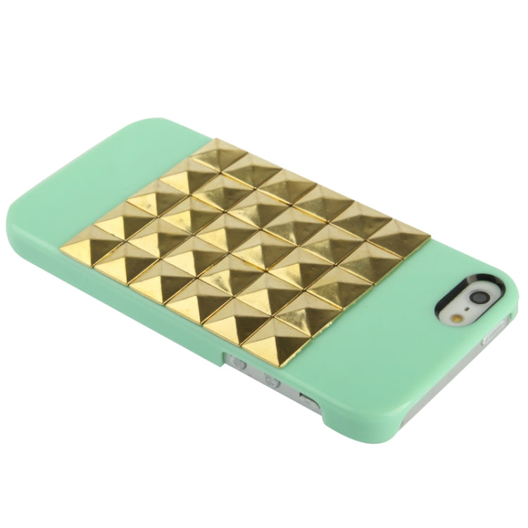 Golden Diamond Rivet Style Plastic Protective Case for iPhone 5 & 5s & SE