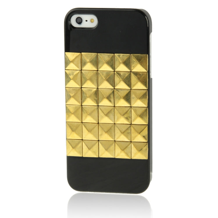 Golden Diamond Rivet Style Plastic Protective Case for iPhone 5 & 5s & SE