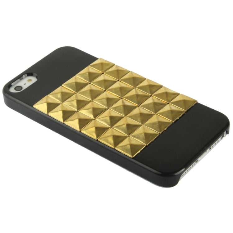 Golden Diamond Rivet Style Plastic Protective Case for iPhone 5 & 5s & SE